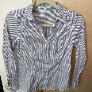 Striped express slim fit button down